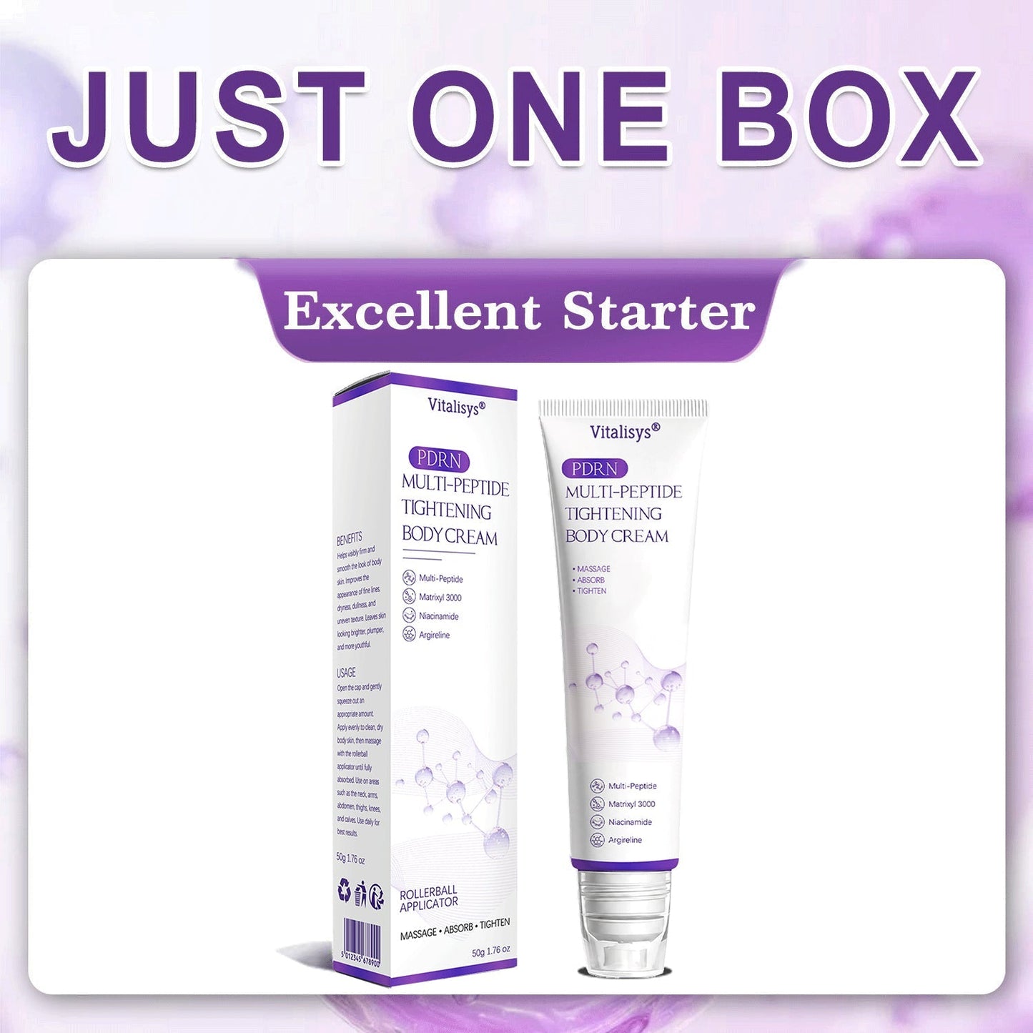 Enjoy an exclusive 30% discount:Vitalisys® 🍈PDRN Multi-Peptide Massaging Body Roller Cream- Anti-aging, Hydrating, Skin Firming & Lifting, Skin Repair, Even Tone, Acne and Dark Spot Treatment, Wart and Mole Removal, and Psoriasis Relief.